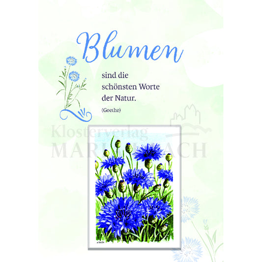 Blumen sind die schönsten Worte - Kornblumen Doppelkarte mit Samentütchen