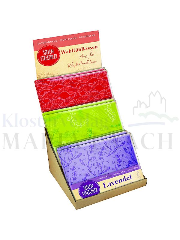 Foto: Verkaufsdisplay Wohlfühlkissen, 2 x 3 versch.