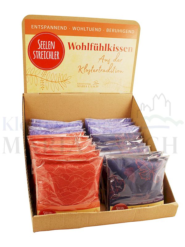 Foto: Verkaufsdisplay Wohlfühlkissen 11 x 11 cm, 10 x 3 versch.