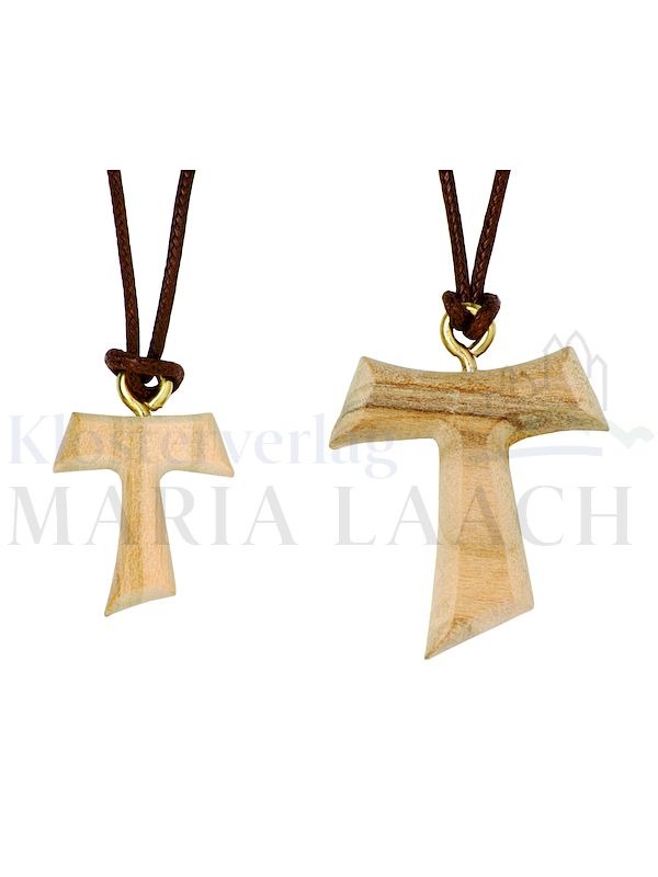 Foto: VE 5 Tau-Kreuz klein, Olivenholz, ca. 2 x 2 cm, mit Schnur