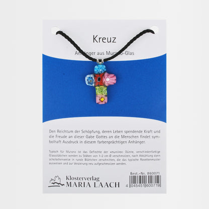 Halsanhänger "Kreuz" aus Muranoglas
