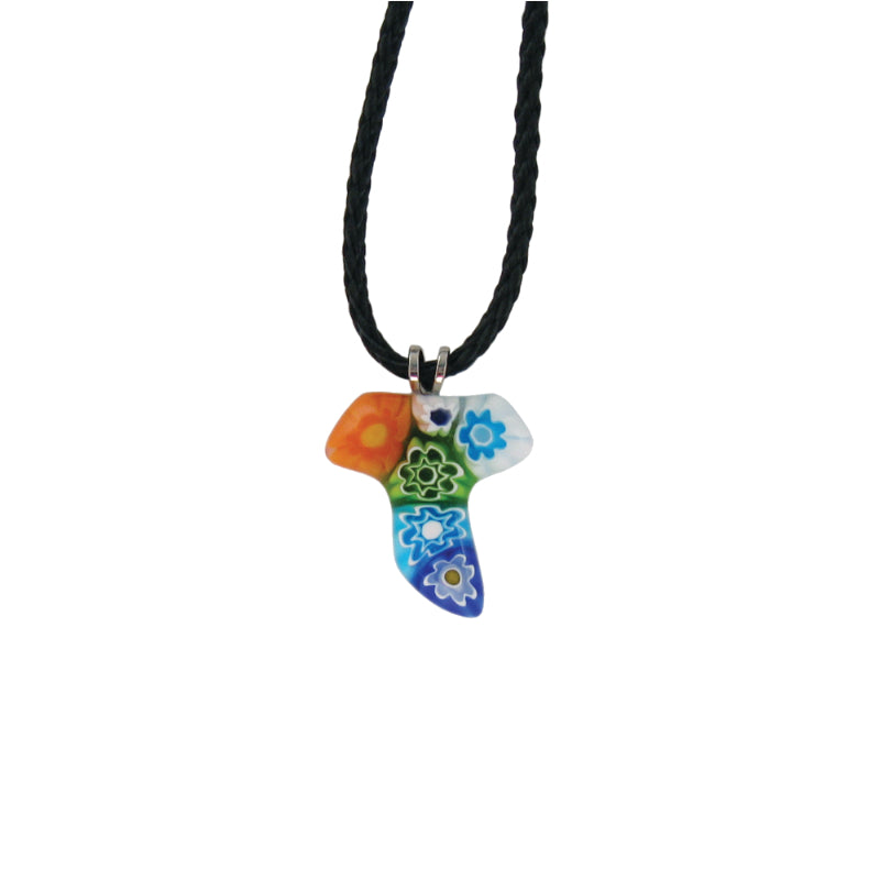 Halsanhänger "Tau-Kreuz" aus Muranoglas