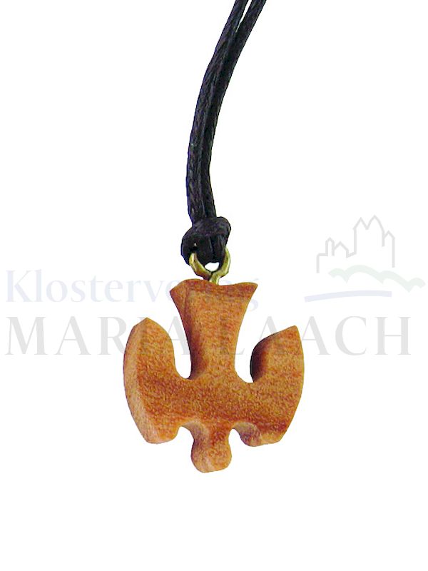 Foto: VE 5 Taube klein, Olivenholz, 1,8 x 1,5 cm, mit Schnur