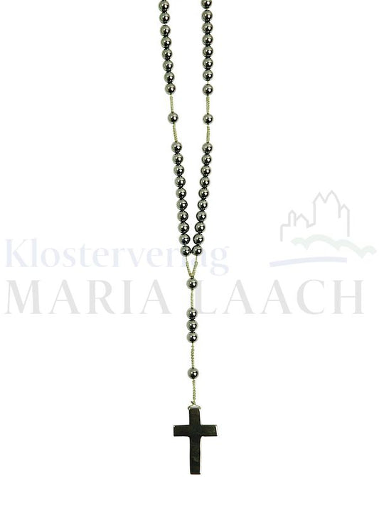 Foto: Taschenrosenkranz Hämatit, geknüpft, 28,5 cm
