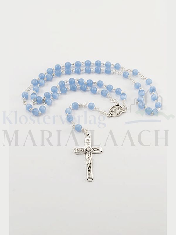 Foto: Rosenkranz große Glas-Perlen blau, 43 cm lang
