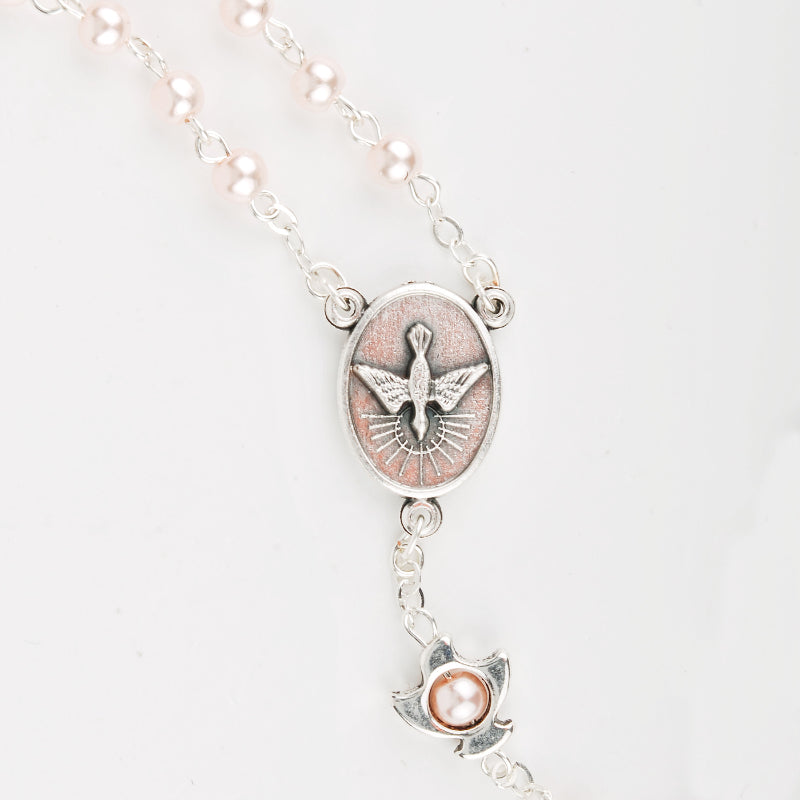 Rosenkranz mit rosa Glasperlen