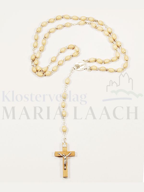 Foto: Rosenkranz hellbraun, Holz, 53 cm