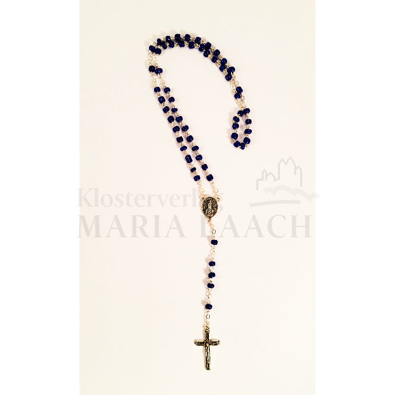 Rosenkranz kleine dunkelblaue Perlen