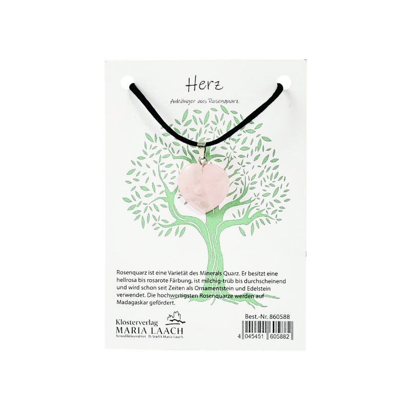 Halsanhänger Herz aus Rosenquarz
