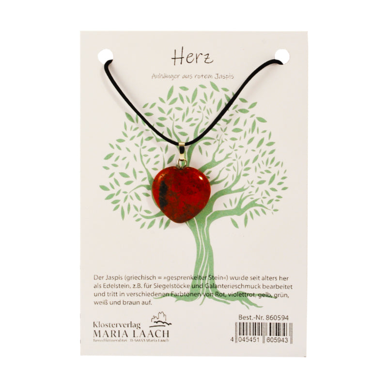 Halsanhänger Herz aus rotem Jaspis