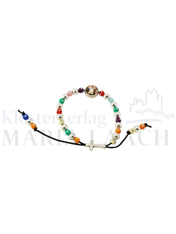 Foto: VE 5 Armband bunt mit Schutzengelplakette, Kunststoff, Ø 6 cm