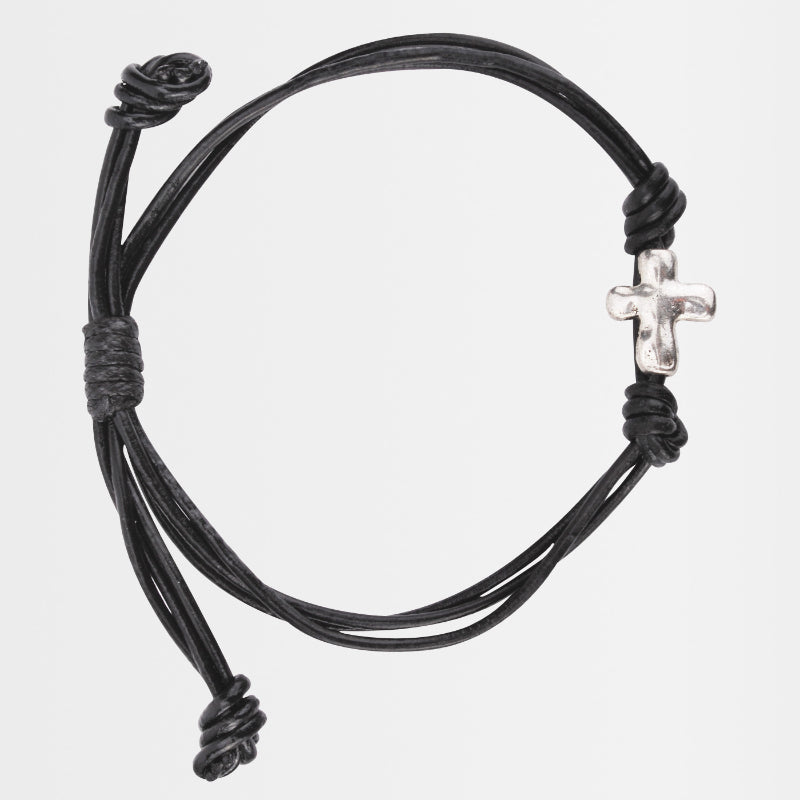 Lederarmband mit Kreuz