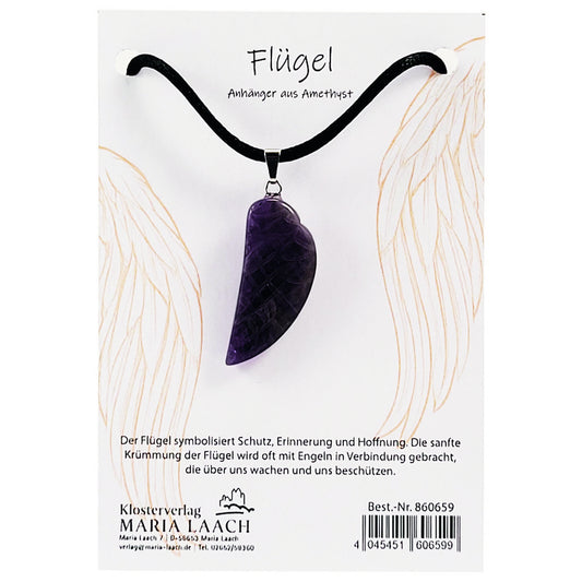 Halsanhänger Flügel aus Amethyst