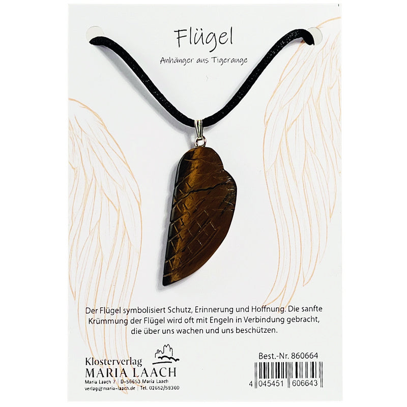 Halsanhänger Flügel aus Tigerauge