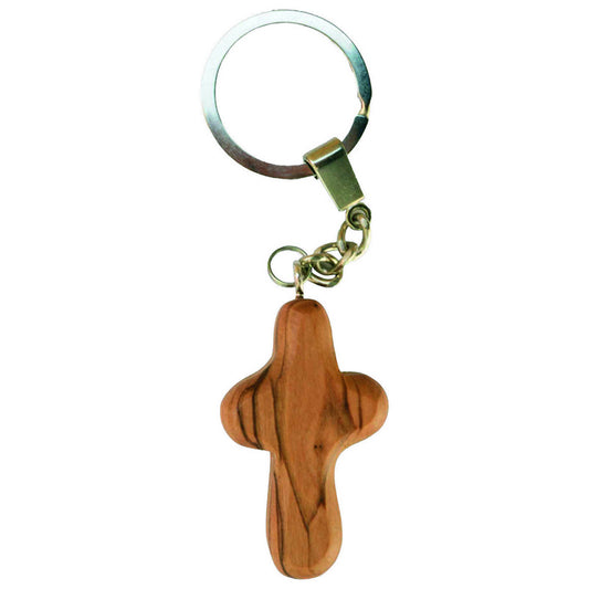 Schlüsselanhänger Kreuz aus Olivenholz