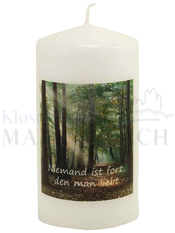 Foto: Kerze Niemand ist fort den man liebt, 150/80 mm