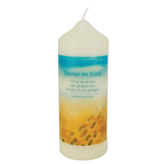 Kerze "Spuren im Sand"