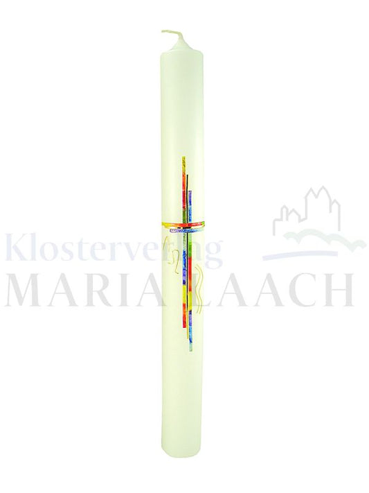 Foto: Kerze Kreuz Gold-Regenbogen, 400/40 mm