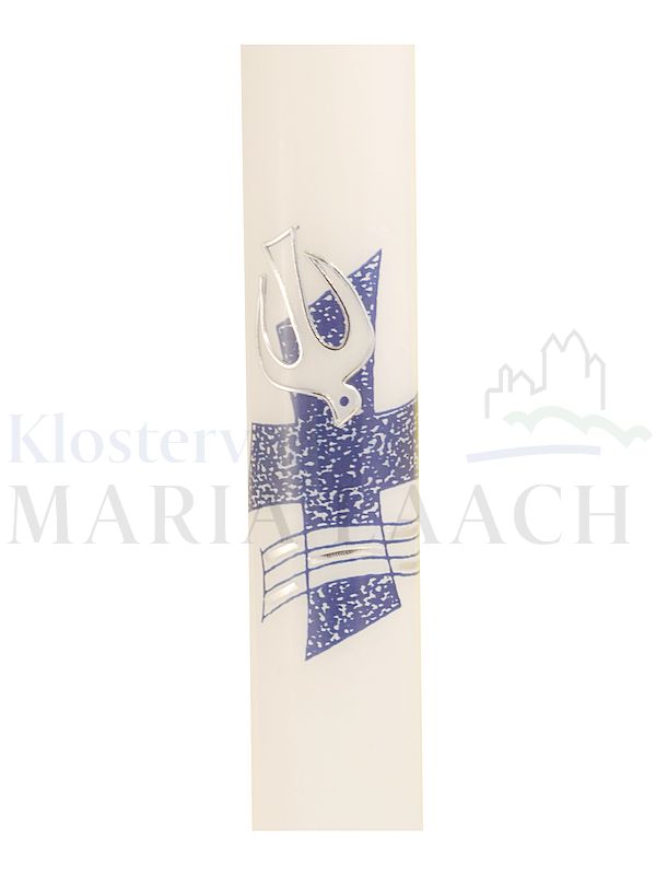 Foto: Taufe blau mit silberner Wachsauflage, 400/40 mm