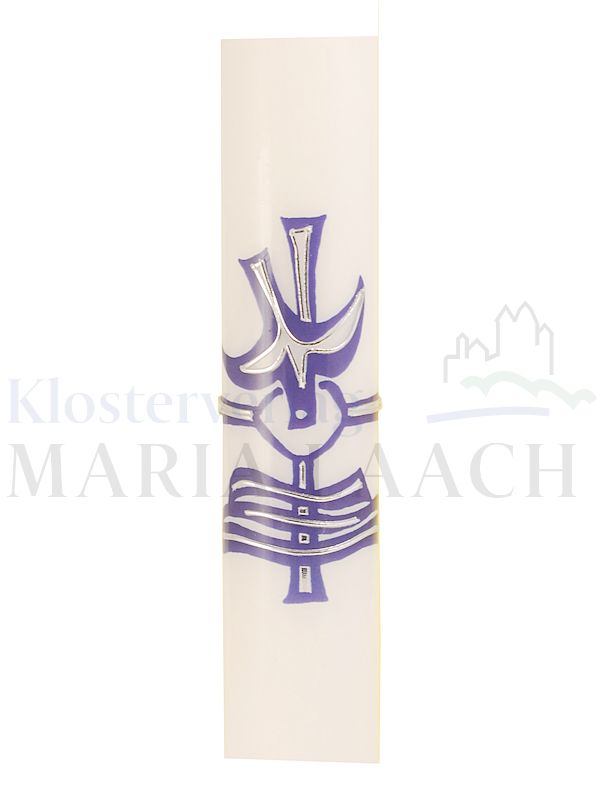 Foto: Taufe blau mit silberner Wachsauflage, 400/40 mm
