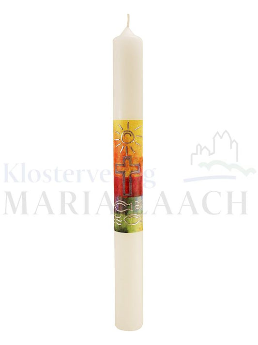 Foto: Sonne, Kreuz, Fische, mit Wachsauflage, 400/40 mm