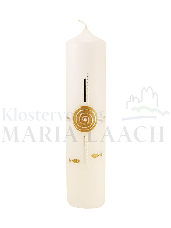 Foto: Kerze Spirale gold mit Wachsauflage, 260/60 mm