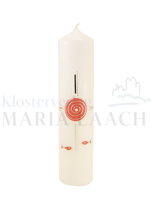 Foto: Kerze Spirale altrosa mit Wachsauflage, 260/60 mm