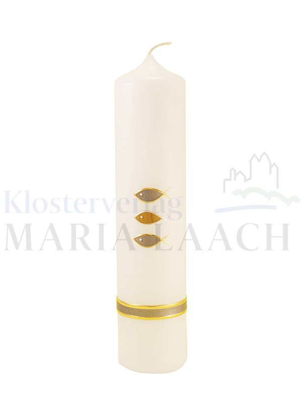 Foto: Kerze 3 Fische mit Wachsauflage, 260/60 mm