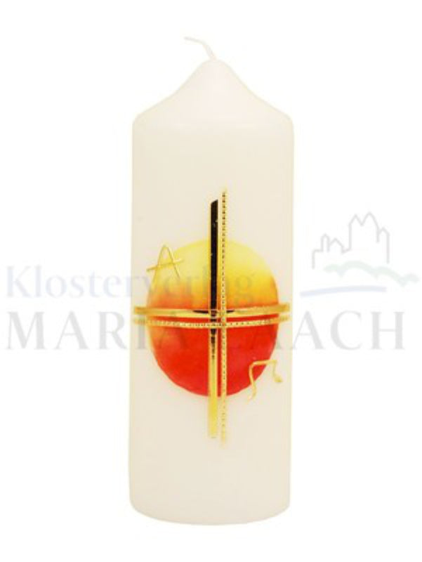 Kerze Osterkreis, mit Wachsauflage, 165/60 mm