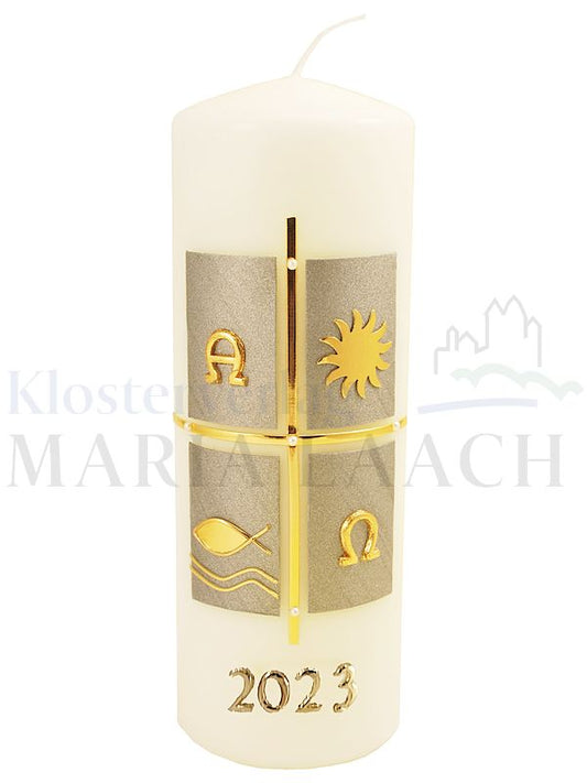 Foto: Osterkerze Wachsauflage Alpha/Omega, 200/70 mm