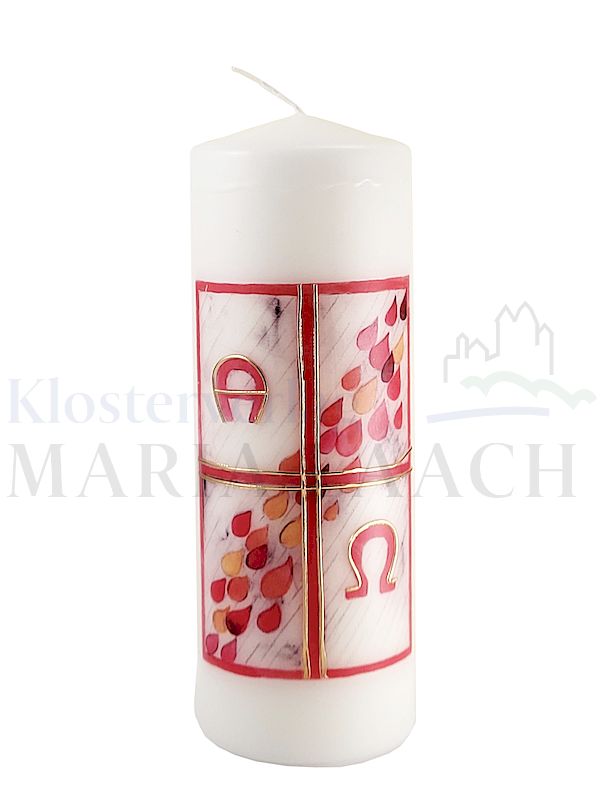 Foto: Osterkerze Tropfen, mit Wachsauflage, 200/70 mm