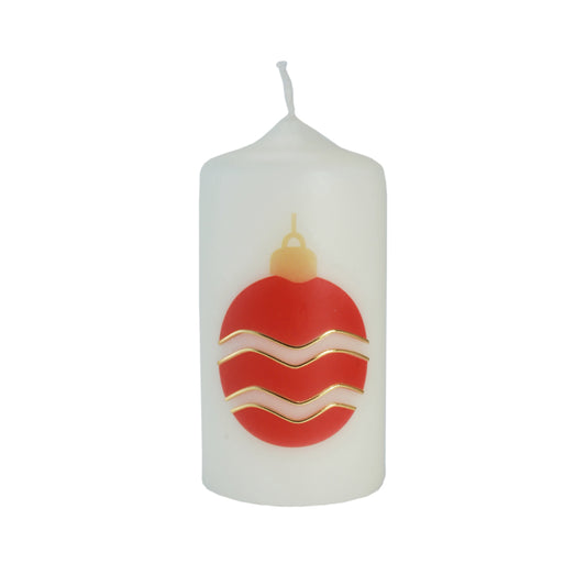 Kerze mit Goldauflage "Christbaumkugel"