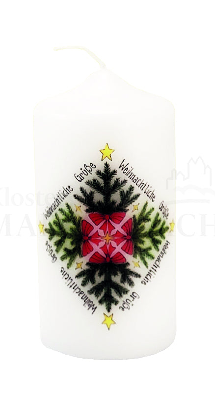 Weihnachtliche Grüße Mandala-Kerze