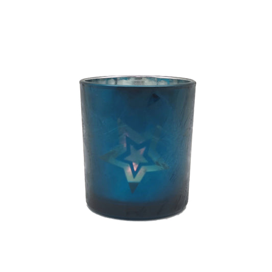 Windlicht "Blaue Sterne"
