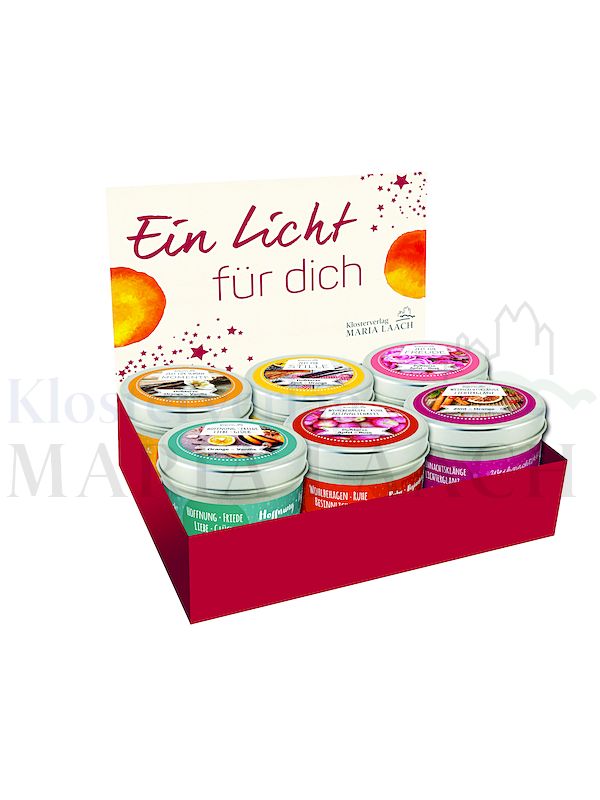 Foto: Display mit 24 Kerzen in Dose