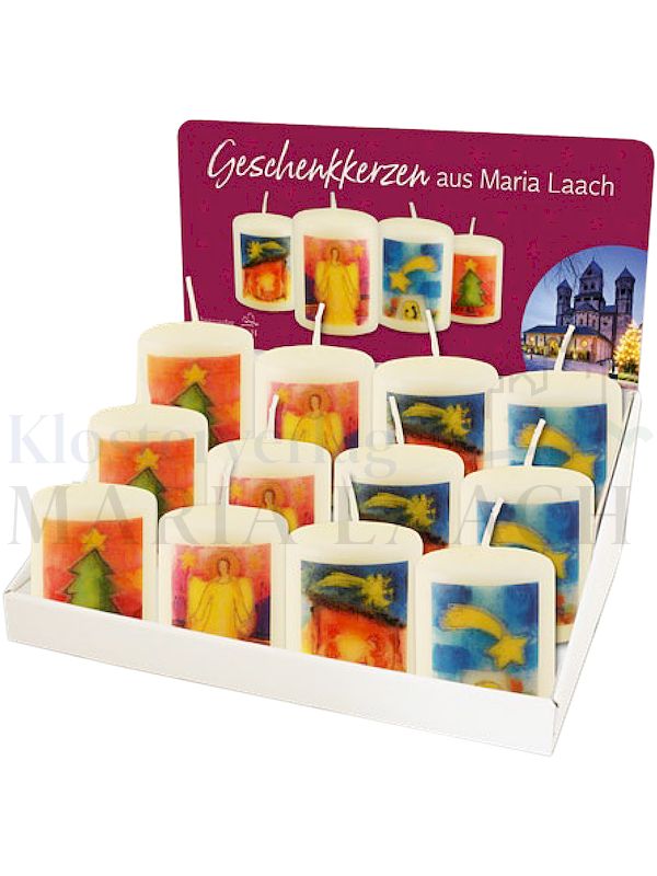 Foto: Verkaufsdisplay Weihnachtsmotive Höcker, 28 Kerzen, 4 x 7 Stück