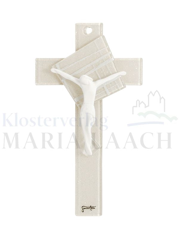 Foto: Kreuz beige mit Korpus, 16 x 8,8 cm