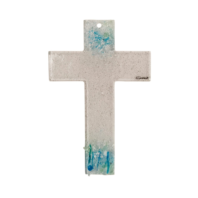 Glaskreuz "Aqua"