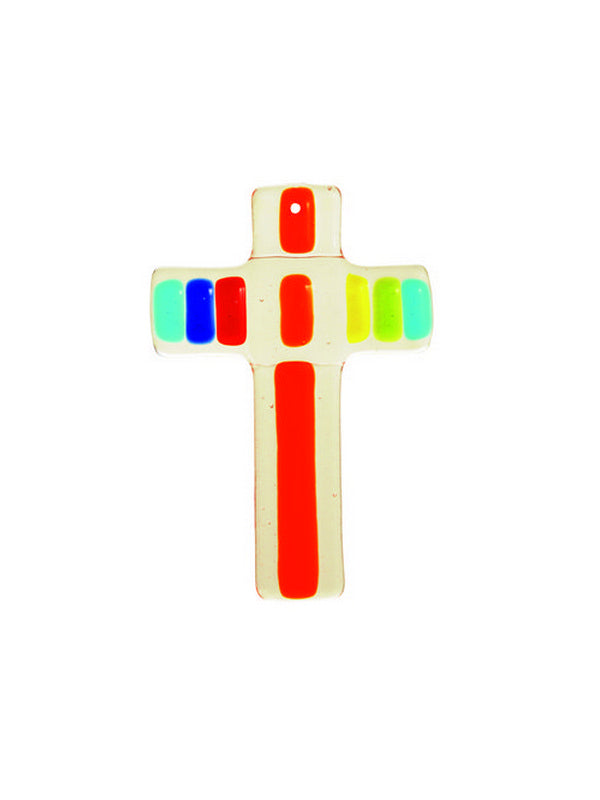 Foto: Glaskreuz Regenbogen, 9 x 6 cm