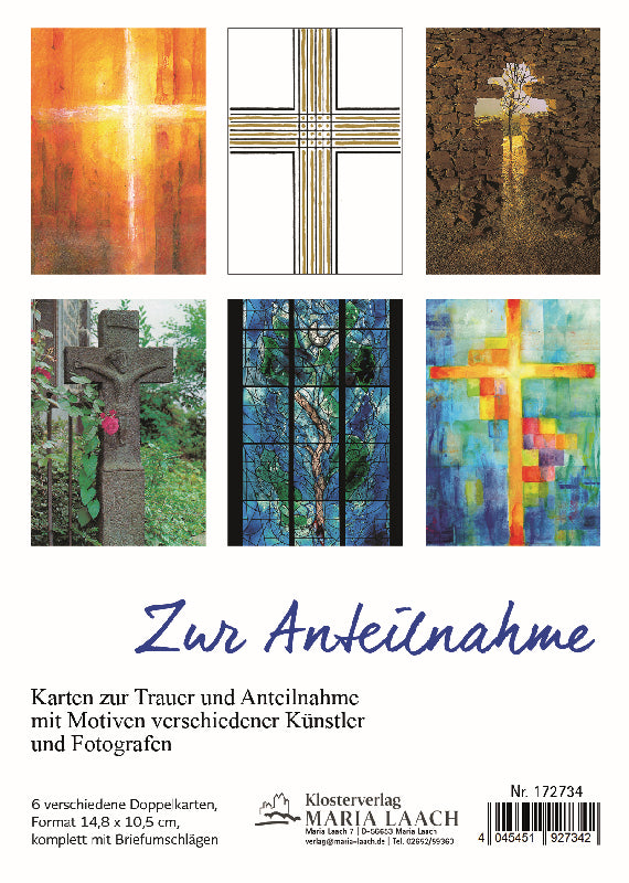 Foto: Kartenset Zur Anteilnahme, 6 Motive, 14,8 x 10,5 cm, in Cellopahnhülle