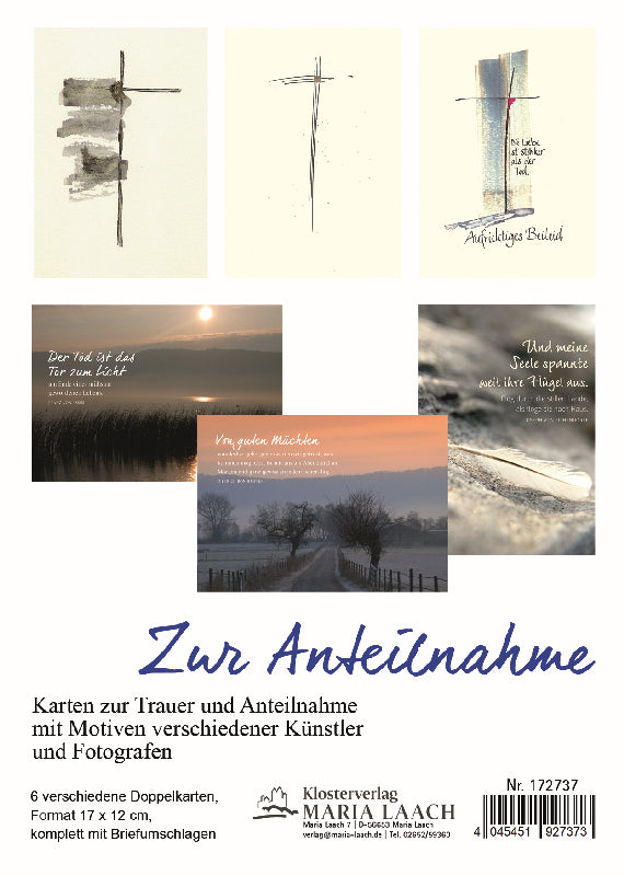 Foto: Kartenset Zur Anteilnahme, 6 Motive, 17 x 12 cm, in Cellopahnhülle