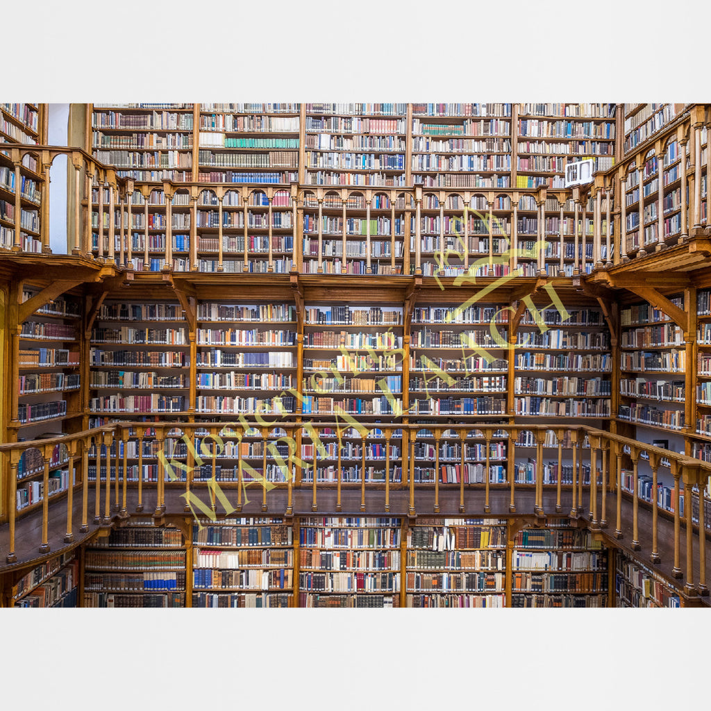 Kunst-Postkarte - Blick in die Klosterbibliothek Maria Laach