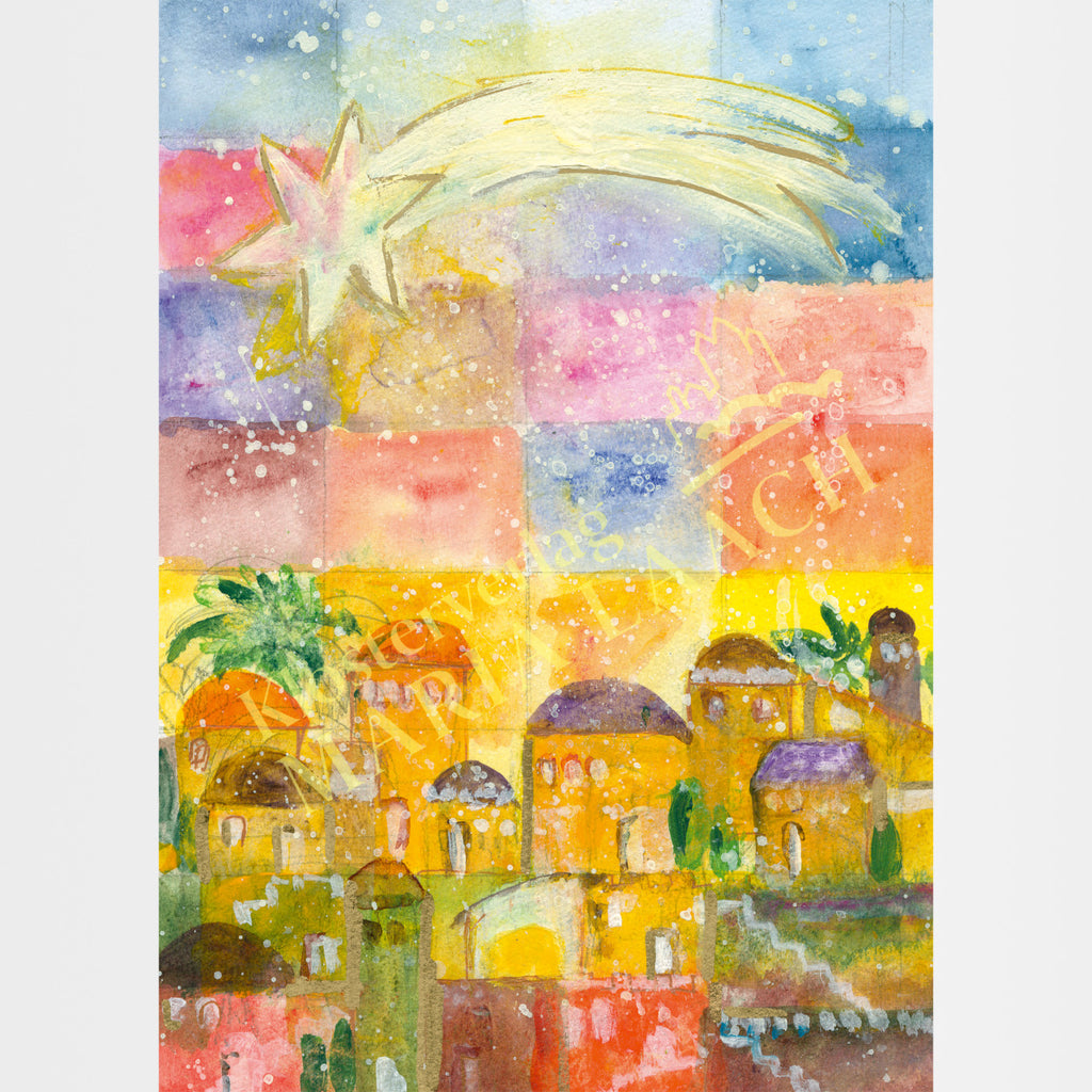 Kunstpostkarte – Stern über Betlehem