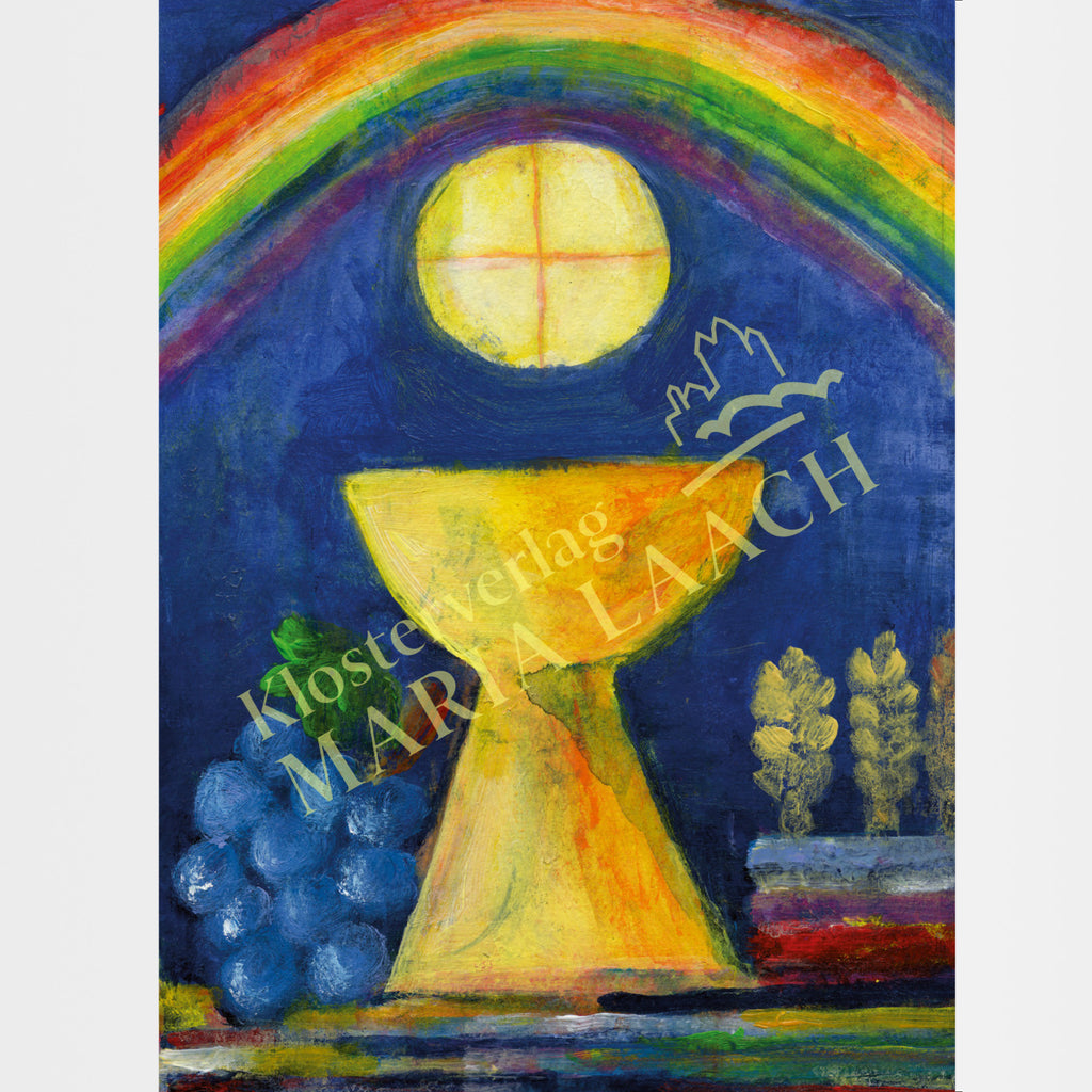 Glückwunschkarte Erstkommunion „Regenbogen-Brot-Wein"