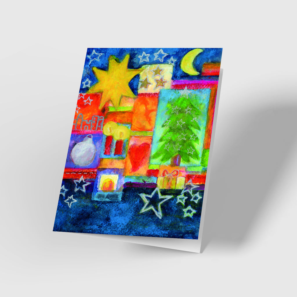 Weihnachtliche Postkarte - Weihnachtssymbole