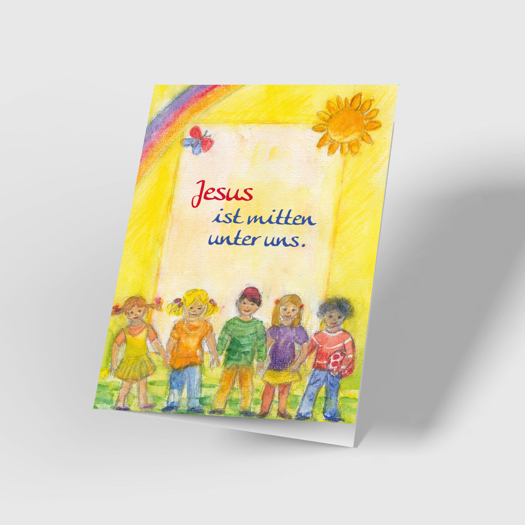 Doppelkarte zur Erstkommunion „Jesus ist mitten unter uns"