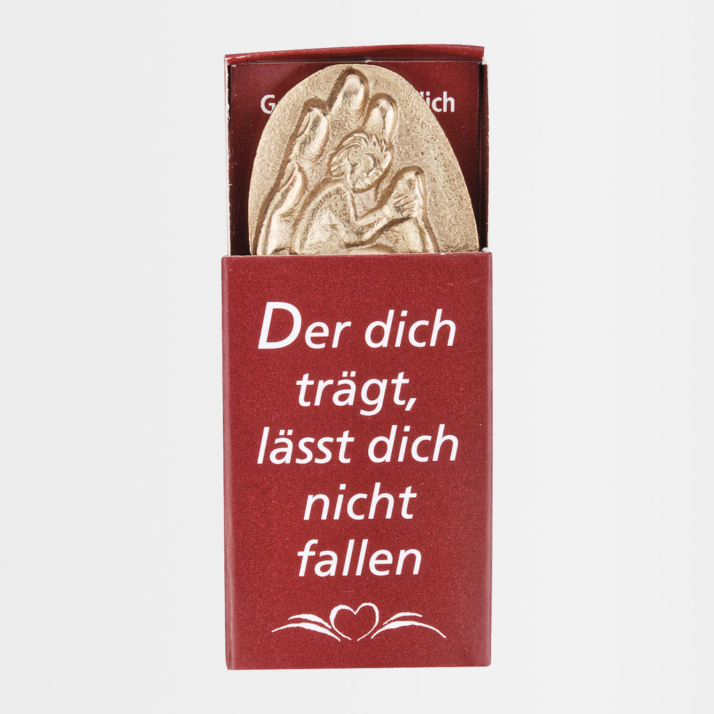 Bronze-Handschmeichler „Der dich trägt, lässt dich nicht fallen", in Geschenkschachtel