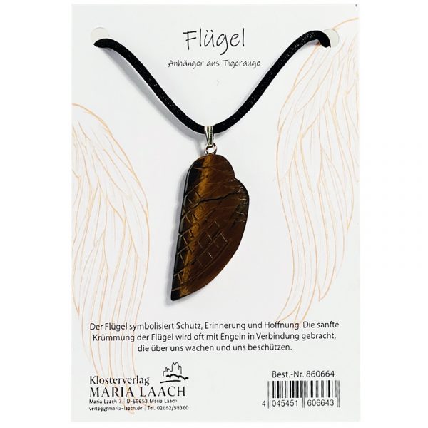 Halsanhänger Flügel aus Tigerauge