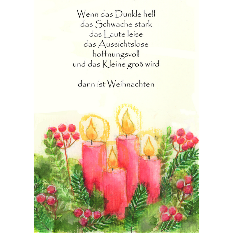 Weihnachtskarte ' Adventsgesteck, Wenn das Dunkle'