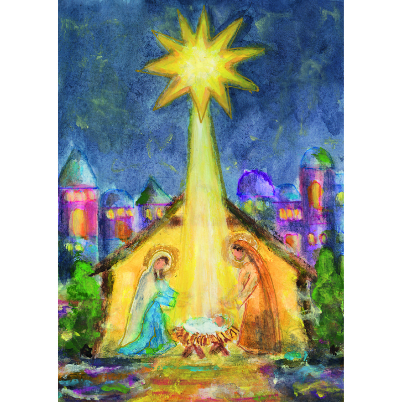 Weihnachtskarte ' Krippe in der Stadt '